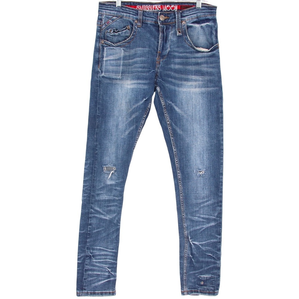 Smugglers Moon Speakeasy & Treadcarefully Distressed Denim Jeans 32x32 Slim Fit